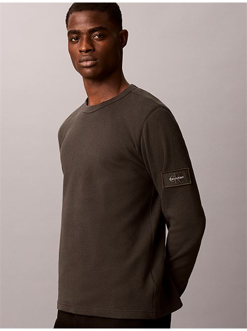 ls waffle badge crewnk tee CALVIN KLEIN JEANS | LV04RJ209GLI1